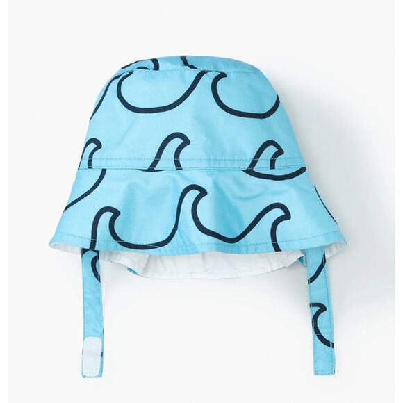 NWT Monica + Andy Toddler Size Large Sun Hat Ocean Waves on Blue - Picture 7 of 7